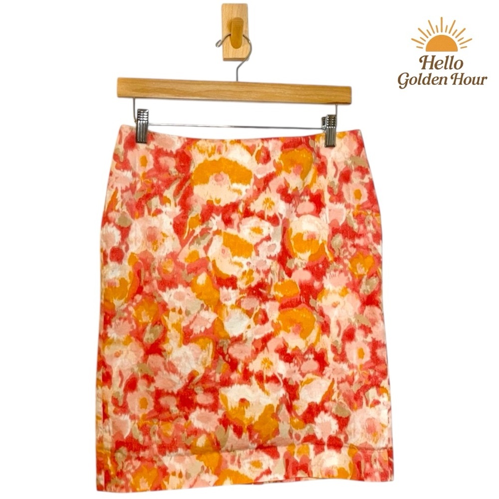 🔆 TALBOTS pink & orange floral  6p 6 Petite